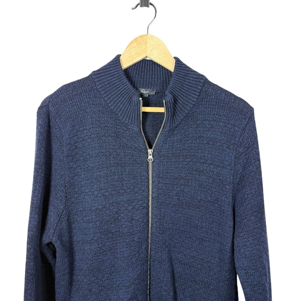 Rails Men’s Full Zip Wool Blend Knit Sweater in Navy Blue Size L - Picture 3 of 10